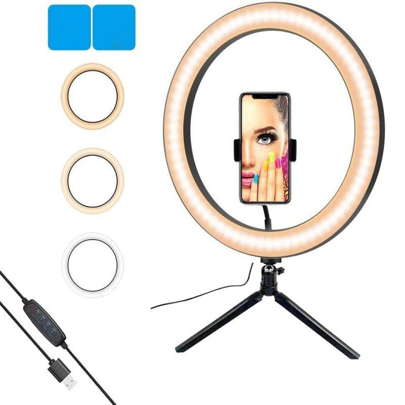 JMT-395914 10 Inch Desktop Selfie Ring Light with Adjustable Arm and Bluetooth Remote Control