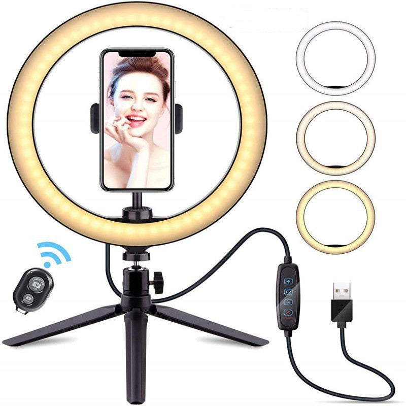 JMT-395914 10 Inch Desktop Selfie Ring Light with Adjustable Arm and Bluetooth Remote Control