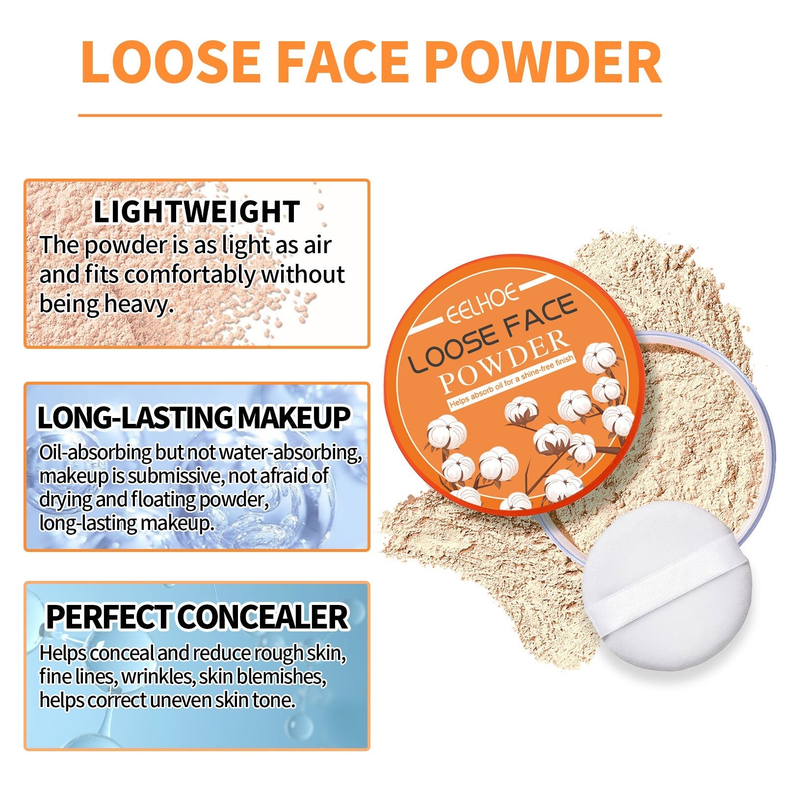 JMT-396042 Lightweight Waterproof Finishing Powder for Oil Control and Sweat Resistance