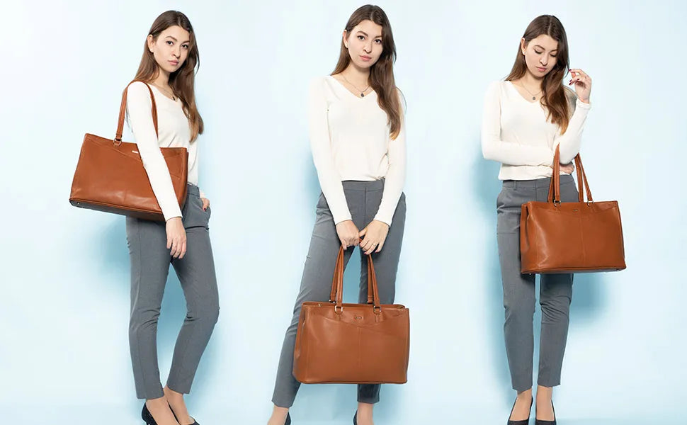 JMT-396426 Stylish 15.6 Inch Women's Laptop Handbag for Office and Business - Large Capacity Notebook Tote Bag