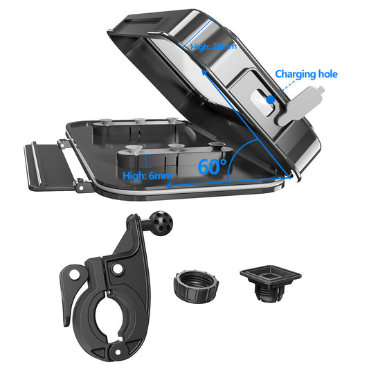 JMT-396618 Waterproof Mobile Phone Holder for Bicycles and Motorcycles, Rearview Mirror Attachment