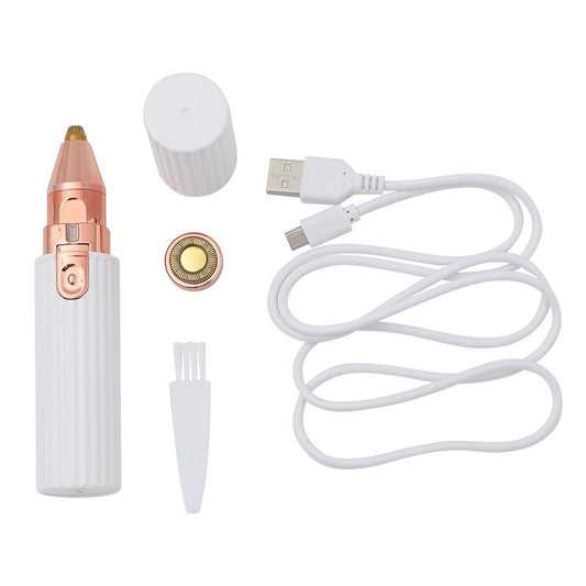 JMT-396746 Two-in-One Electric Epilator and Eyebrow Trimmer for Face Shaving, USB Rechargeable, Pearl White and Turquoise
