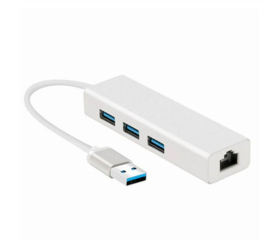 JMT-396874 USB 3.0 Gigabit Ethernet Adapter with 3-Port Hub for Mac, PC, and Chromebooks, 1000 Mbps Speed
