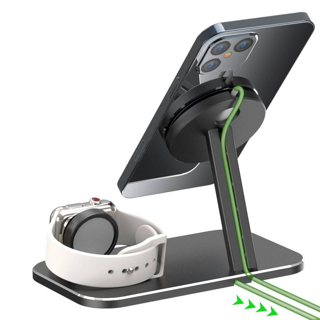 JMT-396938 Two-in-One Magnetic Wireless Charging Stand for MagSafe and Apple Watch