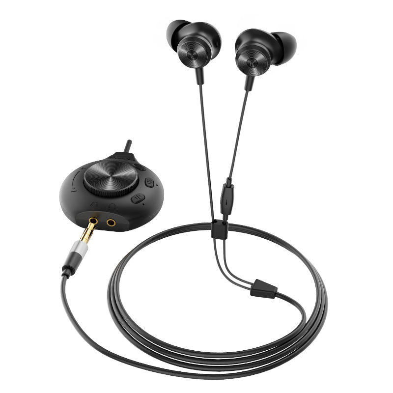JMT-397258 Gaming In-Ear Wired Headset with Sound Card and Replaceable Earplugs