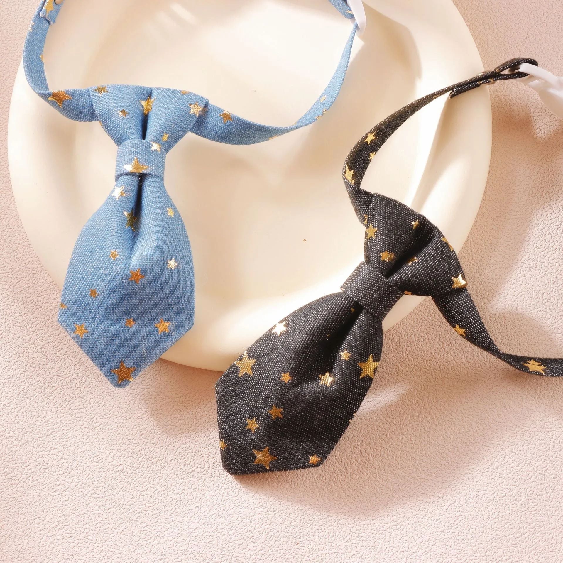 JMT-397578 Adjustable Designer Dog Collar with Golden Star Design for Small to Medium Dogs and Cats