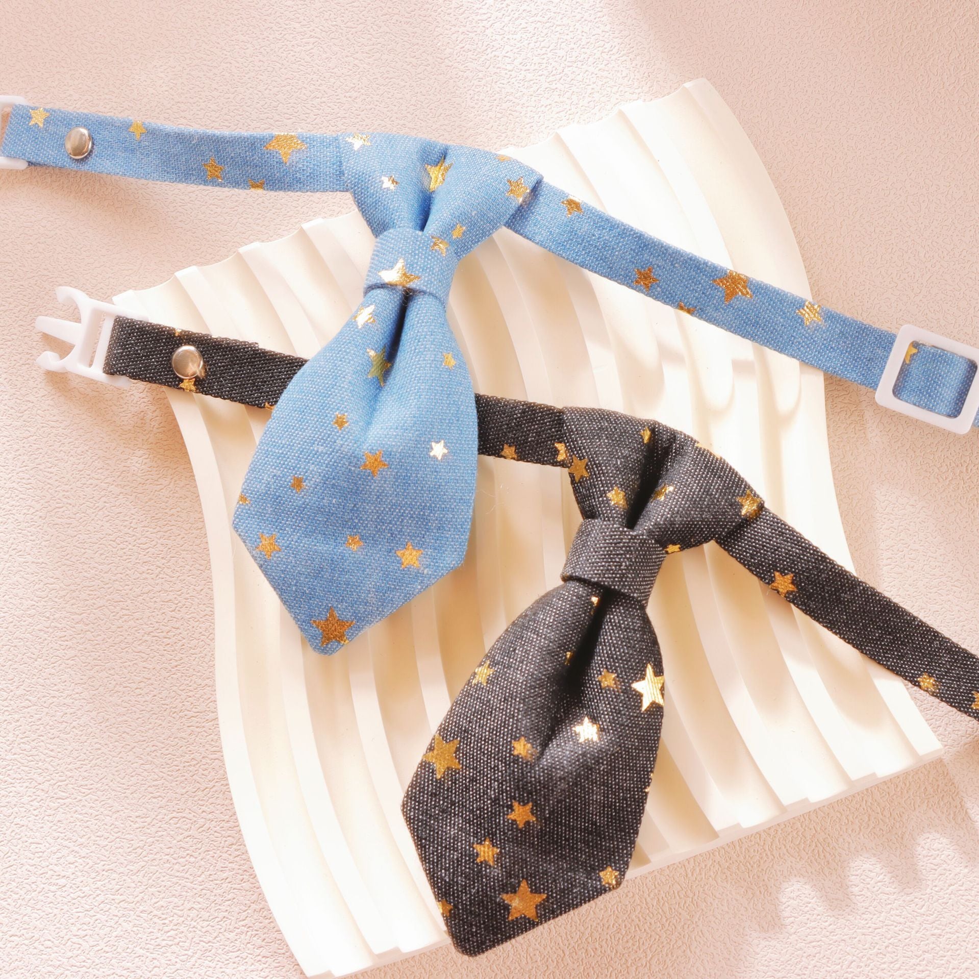 JMT-397578 Adjustable Designer Dog Collar with Golden Star Design for Small to Medium Dogs and Cats