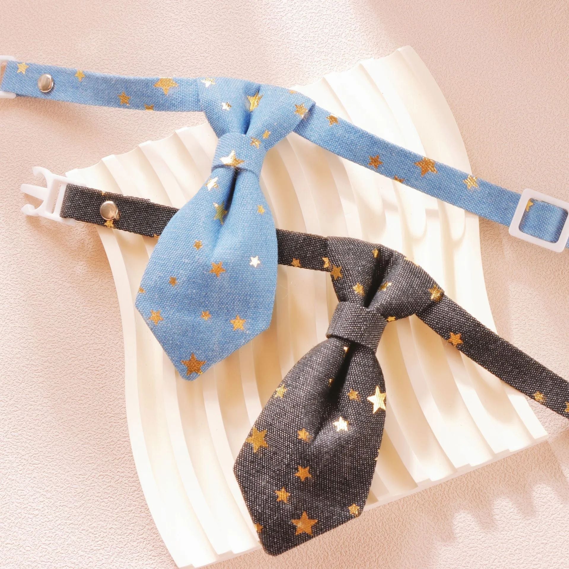 JMT-397578 Adjustable Designer Dog Collar with Golden Star Design for Small to Medium Dogs and Cats