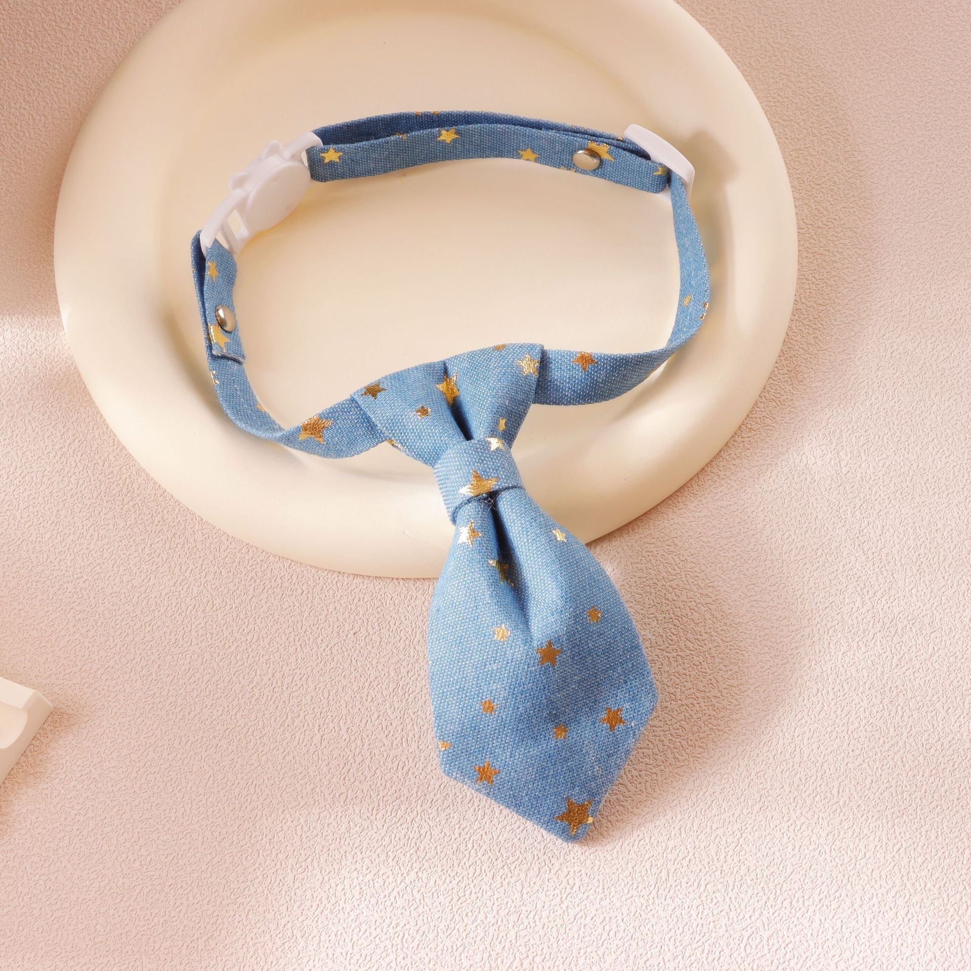 JMT-397578 Adjustable Designer Dog Collar with Golden Star Design for Small to Medium Dogs and Cats