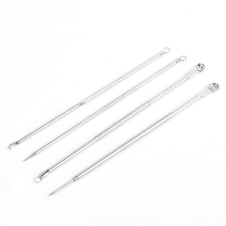 JMT-397898 4-Piece Carbon Steel Acne Needle Set for Blackhead and Pimple Removal