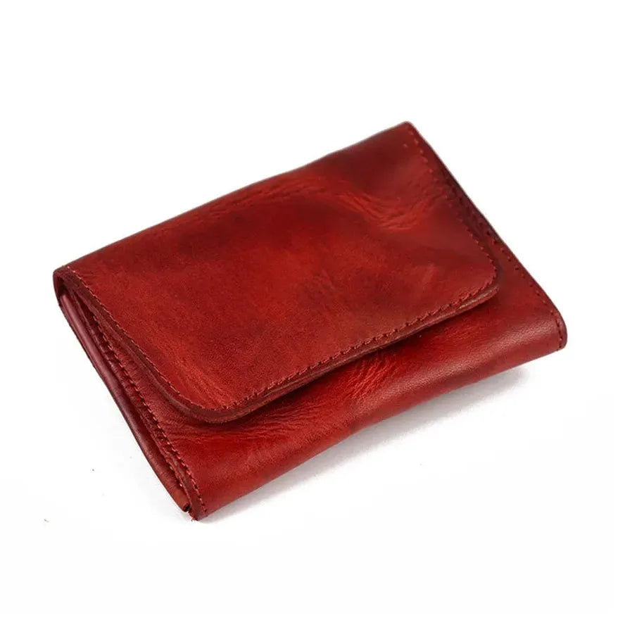 JMT-398282 Genuine Leather Retro Card Wallet with Hasp Closure in Multiple Colours