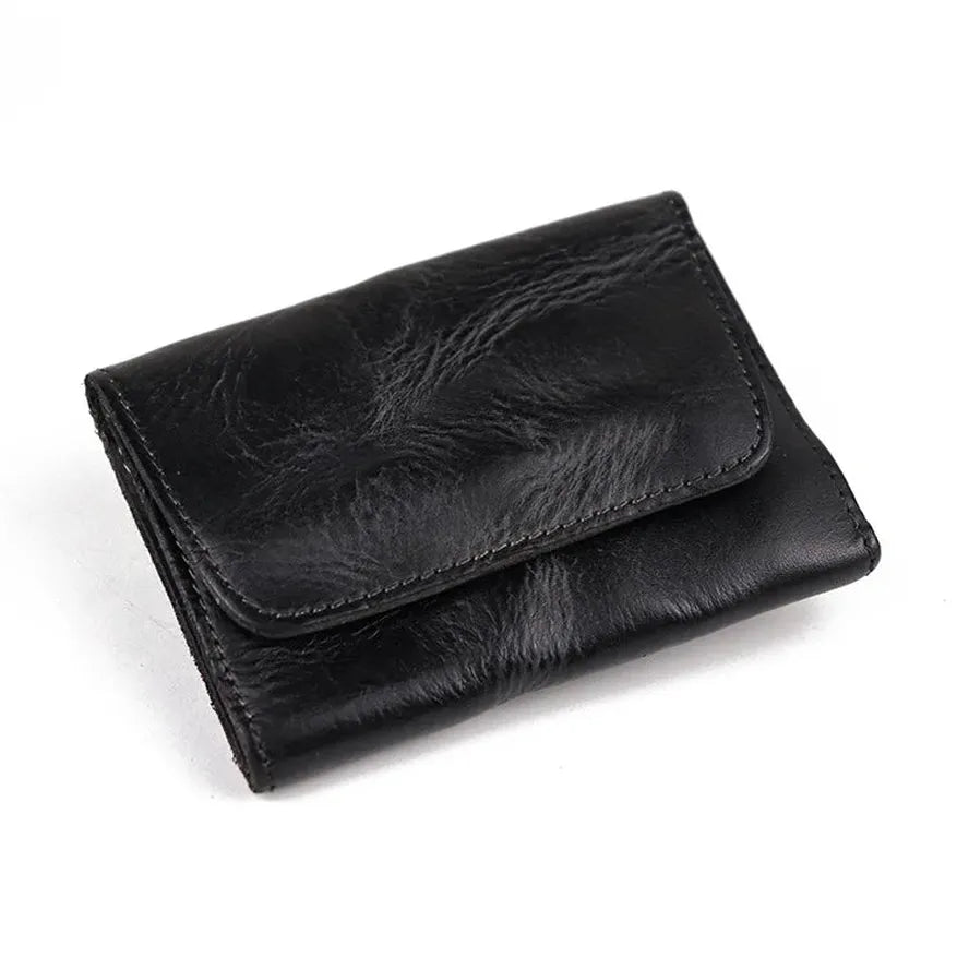 JMT-398282 Genuine Leather Retro Card Wallet with Hasp Closure in Multiple Colours