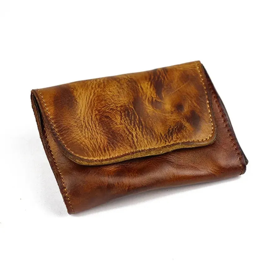 JMT-398282 Genuine Leather Retro Card Wallet with Hasp Closure in Multiple Colours