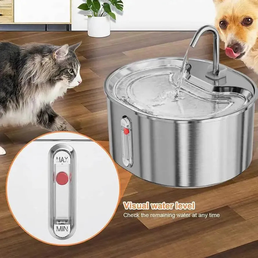 JMT-398282 Stainless Steel 3.2L Pet Water Fountain with Ultra-Quiet Pump and Replacement Filters