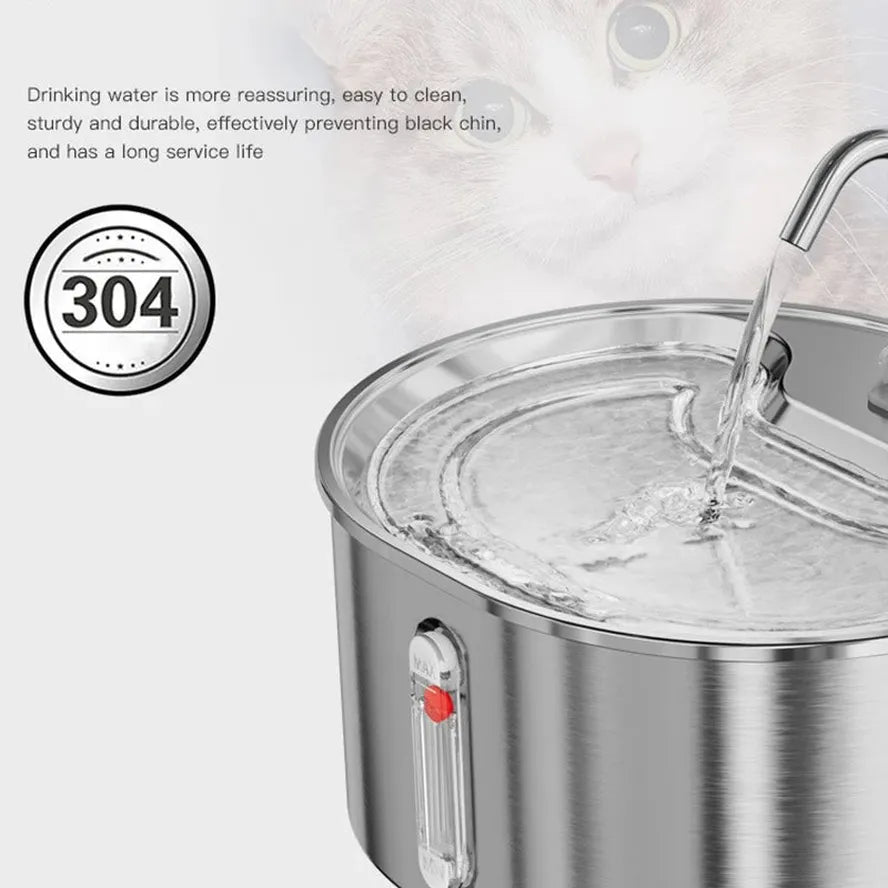 JMT-398282 Stainless Steel 3.2L Pet Water Fountain with Ultra-Quiet Pump and Replacement Filters
