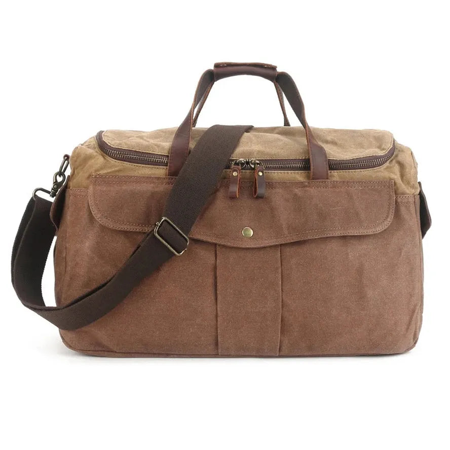 JMT-398282 Waterproof Large Capacity Men's Travel Bag - Durable Waxed Canvas Fitness Shoulder Bag