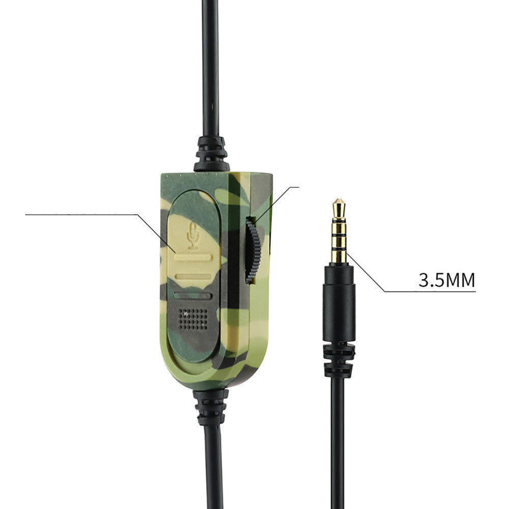 JMT-398410 Camouflage Wired Gaming Headset with Microphone and 3.5mm Plug