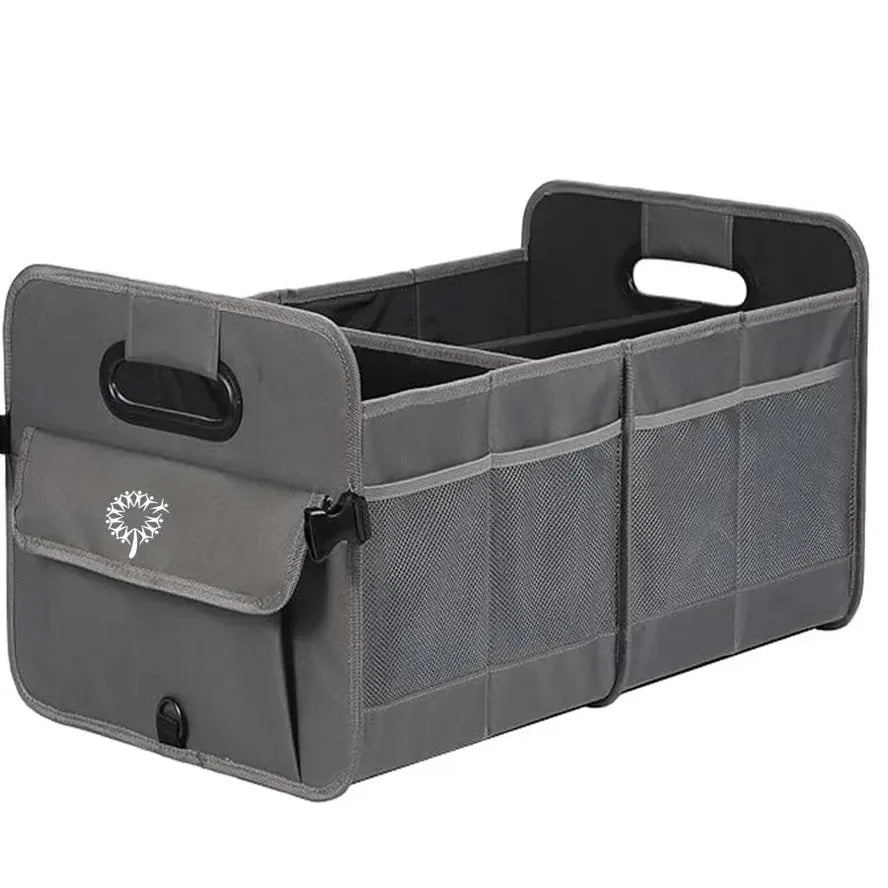 JMT-398538 Collapsible Multi-Compartment Car Trunk Organizer with Adjustable Straps