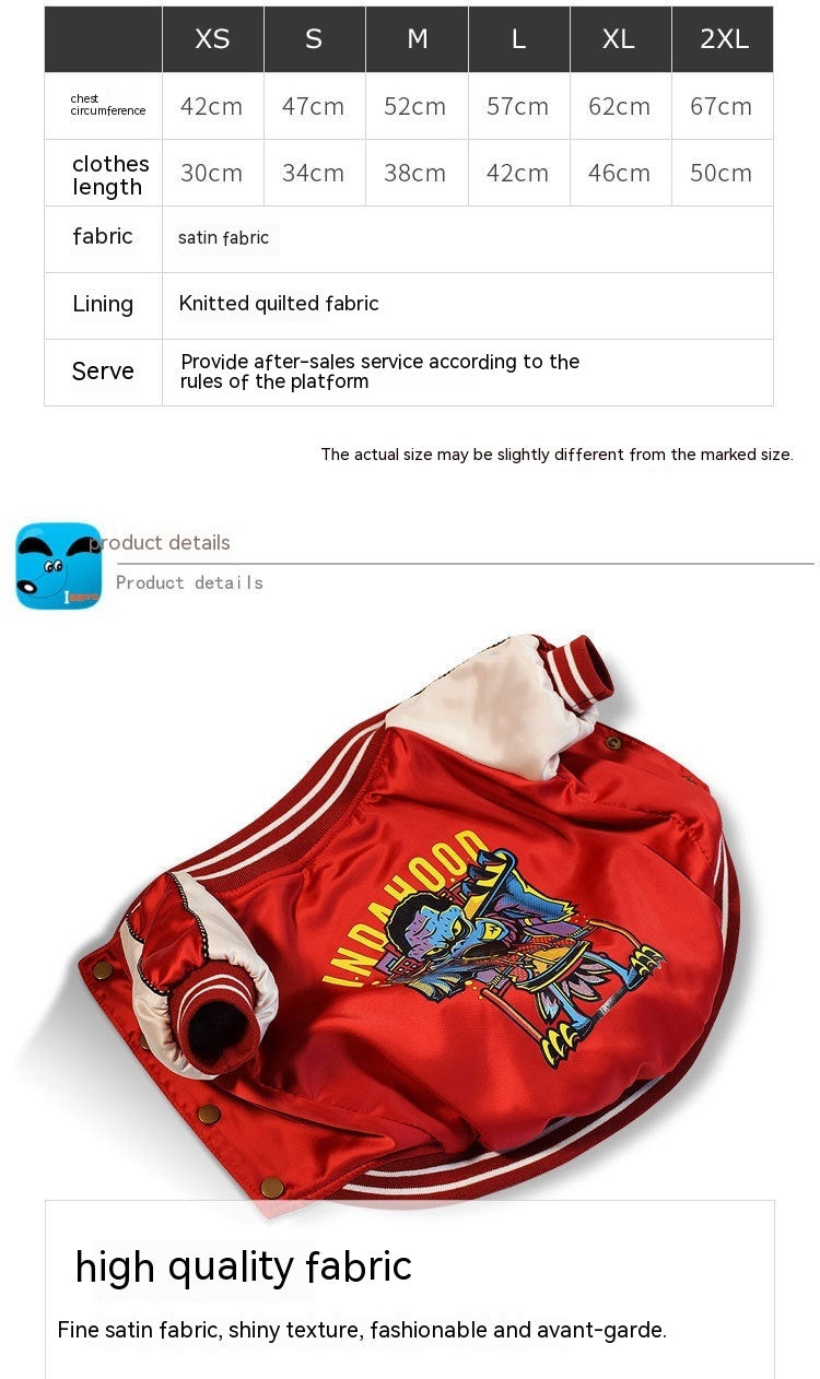 JMT-398538 Cotton-Padded Glossy Dog Jacket in Blue and Red – Multiple Sizes Available