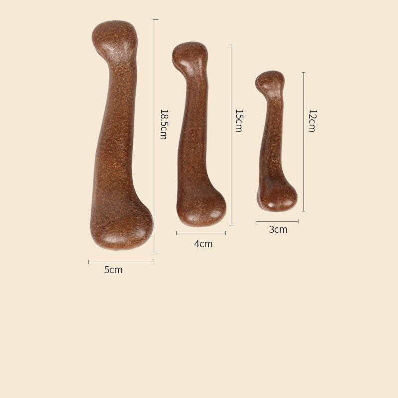 JMT-399050 Durable Pet Molar Simulation Bone Toy for Teeth Cleaning - Sizes: 12cm, 15cm, and 18.5cm in Brown
