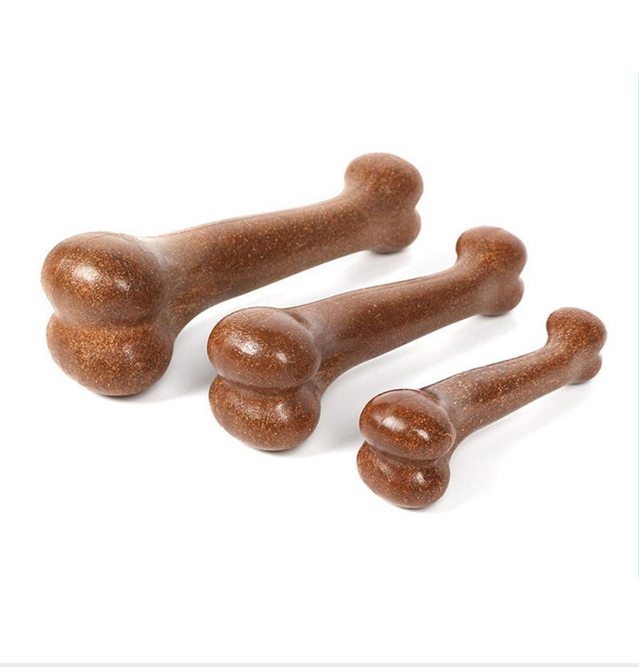JMT-399050 Durable Pet Molar Simulation Bone Toy for Teeth Cleaning - Sizes: 12cm, 15cm, and 18.5cm in Brown
