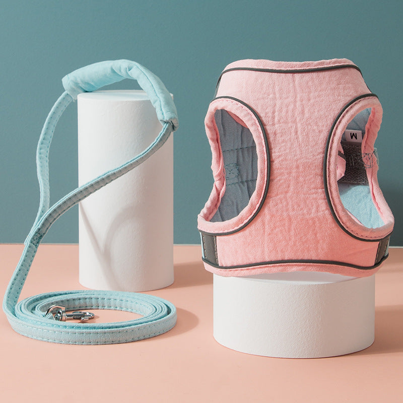 JMT-399242 Reflective Vest-Style Cat Harness with Anti-Stroke Resistance and Traction Rope for Safe Walking