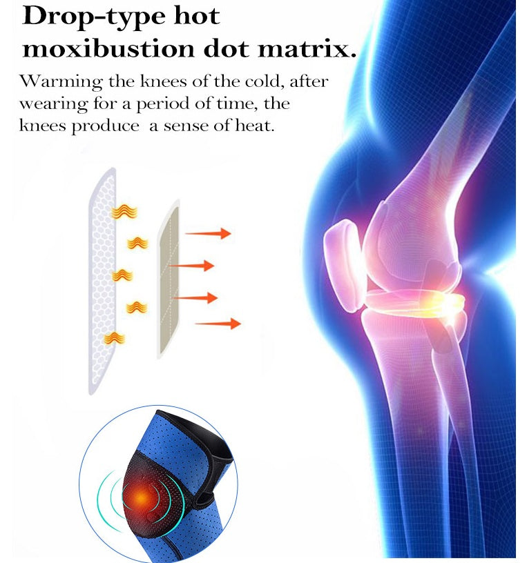 JMT-399306 Magnetic Knee Protector for Running, Cycling, and Card Games - Black Cloth Fabric