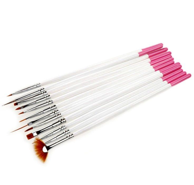 JMT-399370 Nail Supplies Painting Tool Set - 12 Carbon Steel Brushes for Nail Art and Design