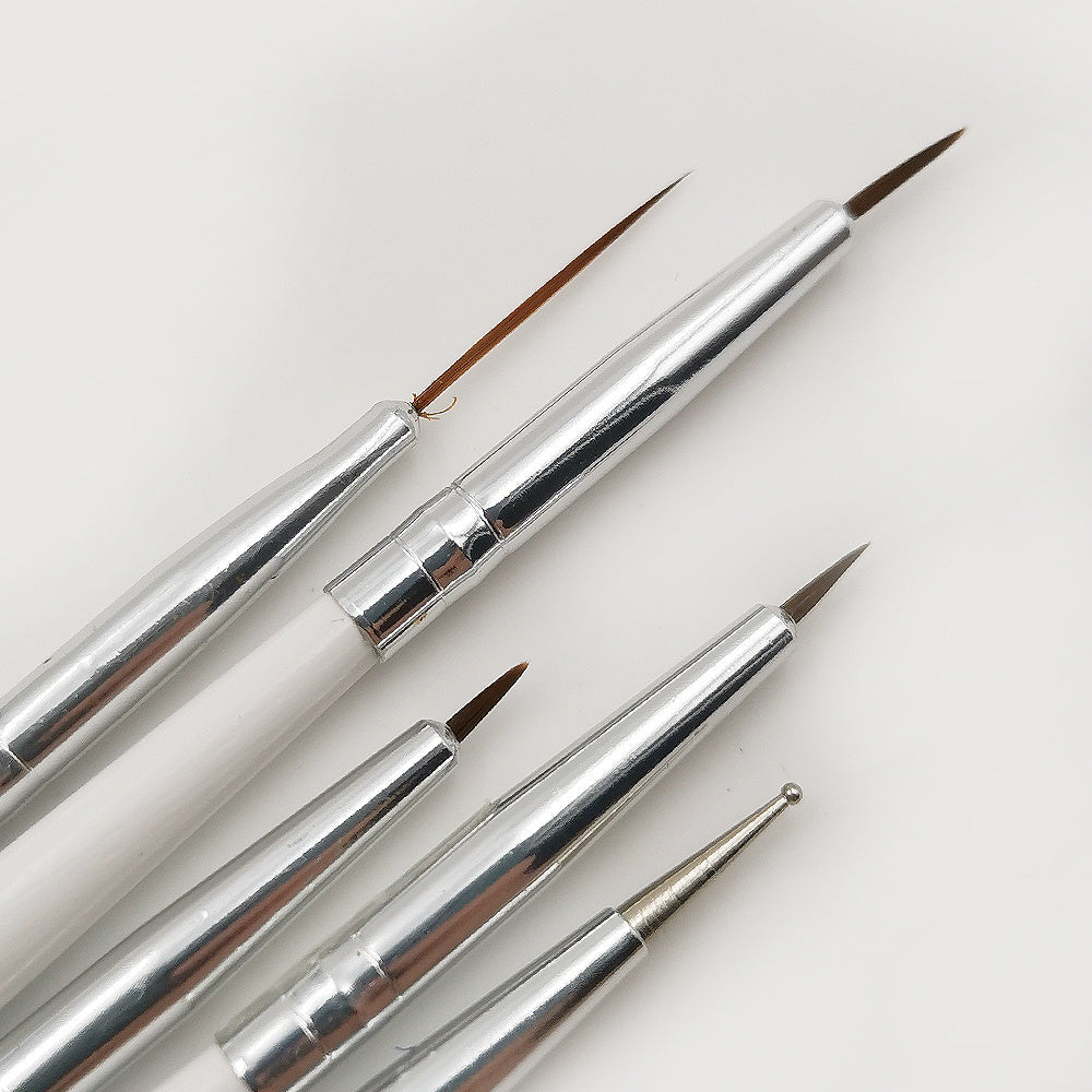 JMT-399370 Nail Supplies Painting Tool Set - 12 Carbon Steel Brushes for Nail Art and Design