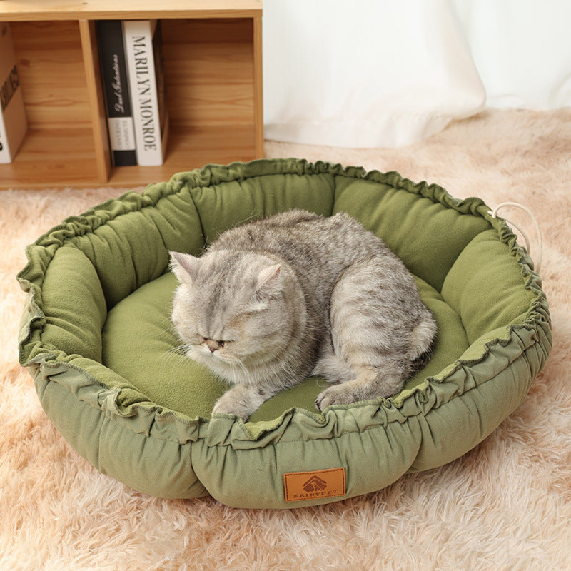 JMT-399370 Reversible Dual-Use Donut Cat Bed for Indoor Cats and Kittens