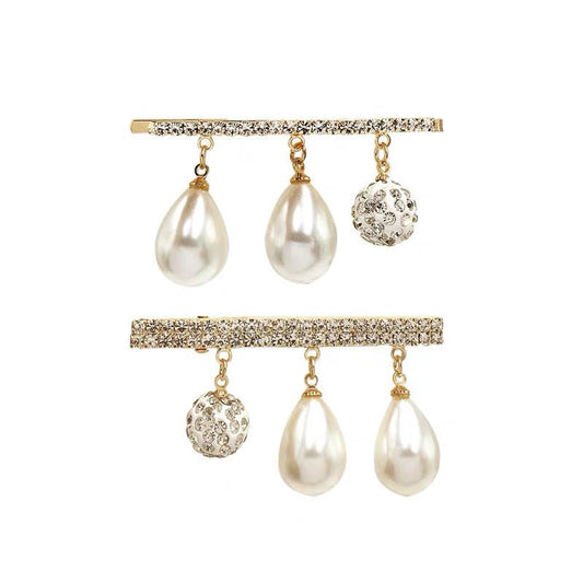 JMT-399434 Korean Pearl Geometry Tassel Hairpin Side Clip for Women