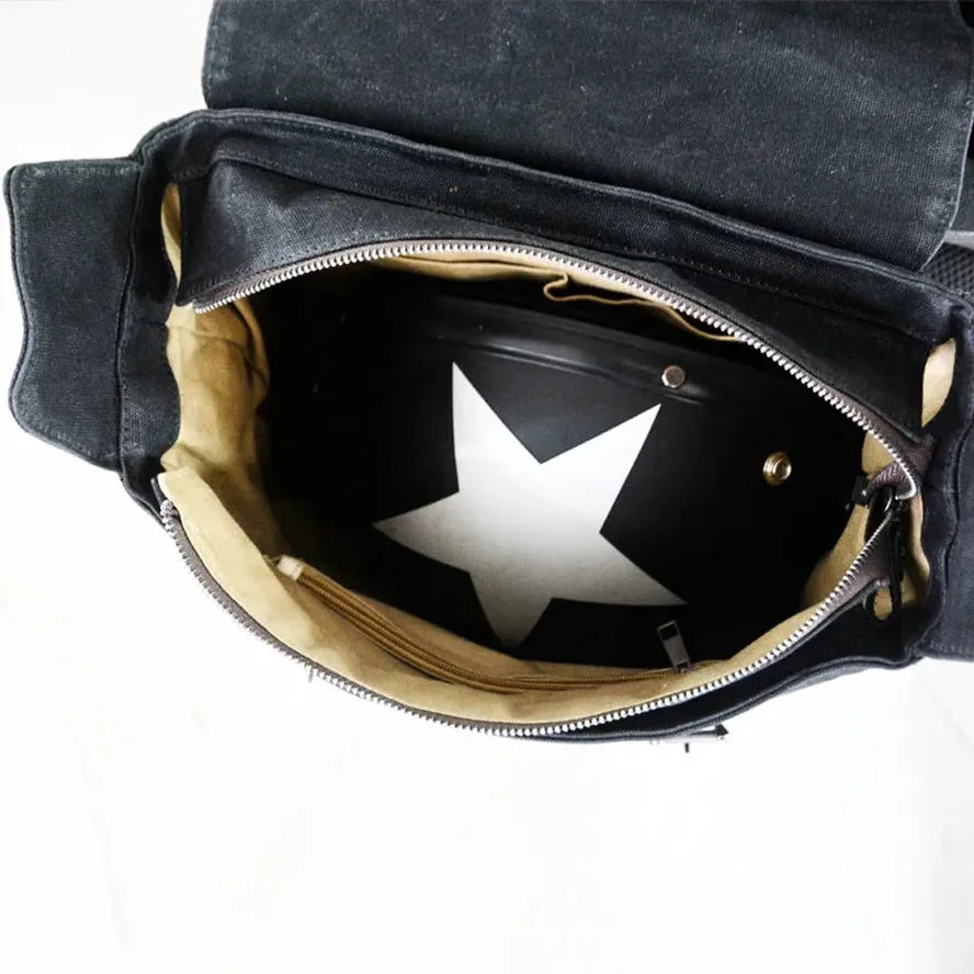 JMT-399434 Vintage Motorcycle Luggage Side Box and Camera Shoulder Bag