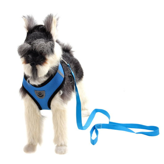 JMT-399690 Multi-Color I-Type Mesh Dog Harness with Adjustable Traction Belt