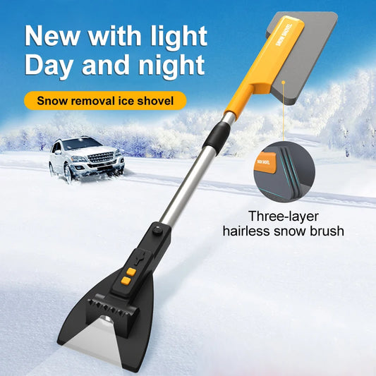 JMT-399690 Multi-Functional Car Snow Scraper with Long Handle and LED Light