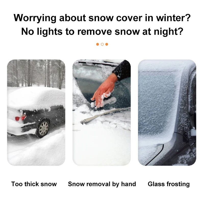 JMT-399690 Multi-Functional Car Snow Scraper with Long Handle and LED Light