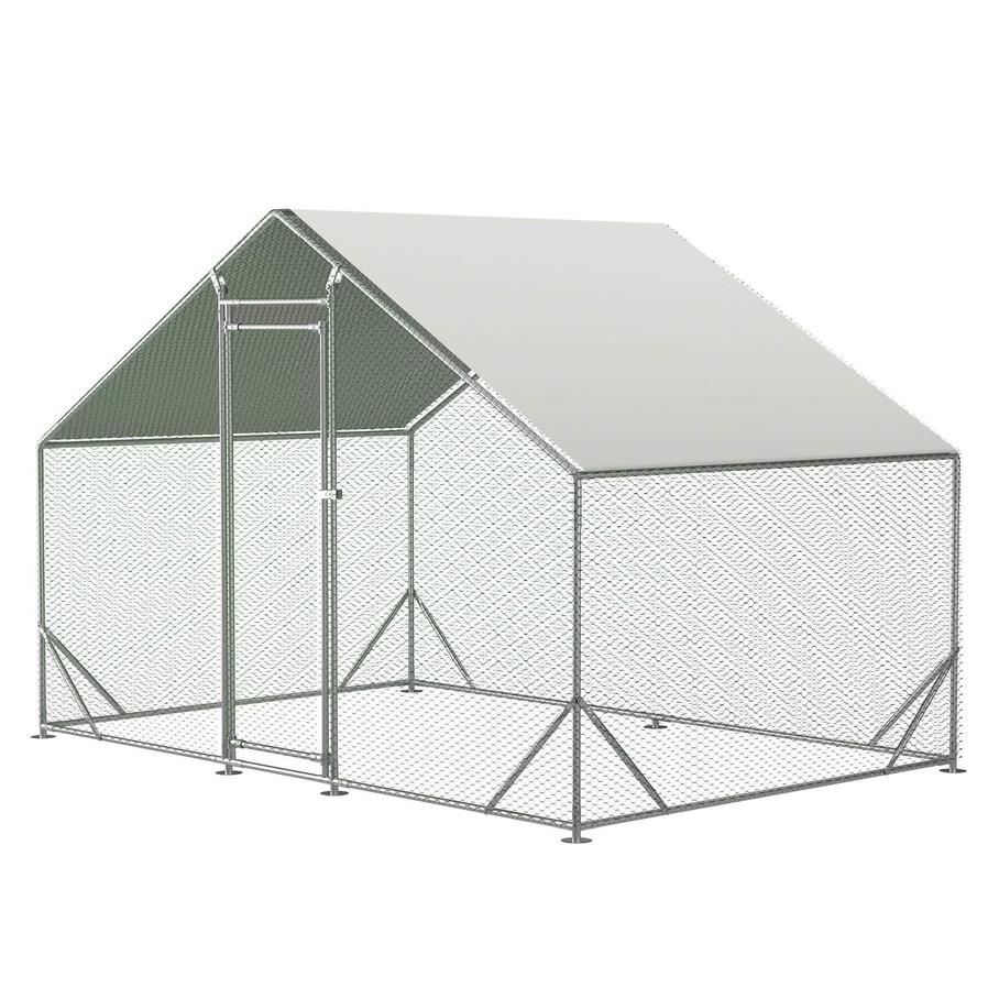 JMT-400074 Large Walk-in Chicken Coop with Galvanized Wire and Waterproof Cover for Poultry, Ducks, Rabbits, and Small Animals