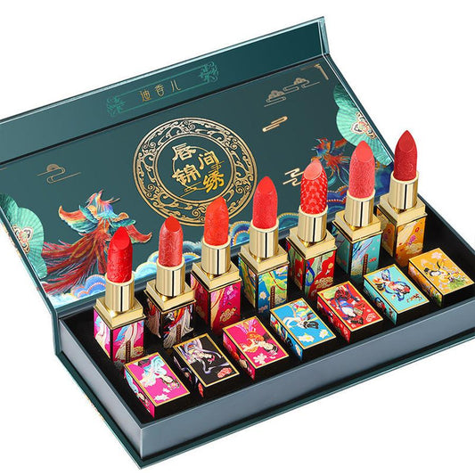 JMT-400330 Imperial Palace Carved Lipstick Set, 3.8g x 7 Pieces, Long-lasting Formula