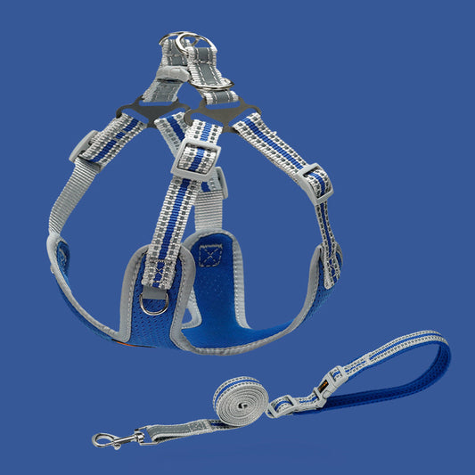 JMT-400394 Reflective Pet Vest Collar with Traction Rope for Small and Medium Dogs – Comfortable, Durable, and Breathable Design