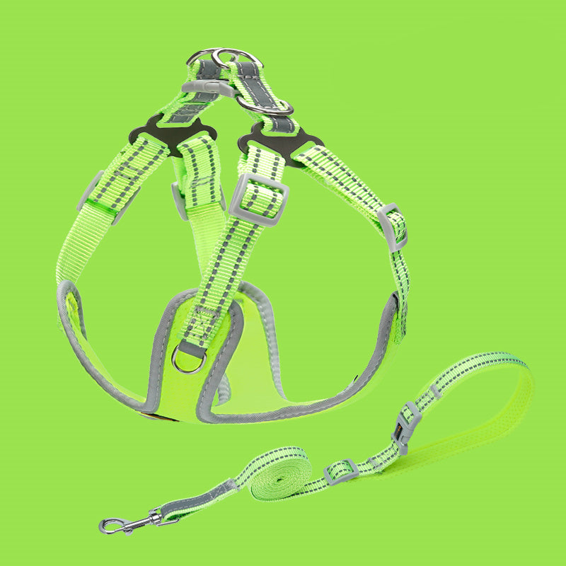 JMT-400394 Reflective Pet Vest Collar with Traction Rope for Small and Medium Dogs – Comfortable, Durable, and Breathable Design