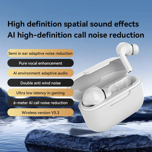 JMT-400394 True Wireless Earphones E17 with Bluetooth 5.3, Waterproof In-Ear Headset, Built-in Microphone for Gaming and Phone Use