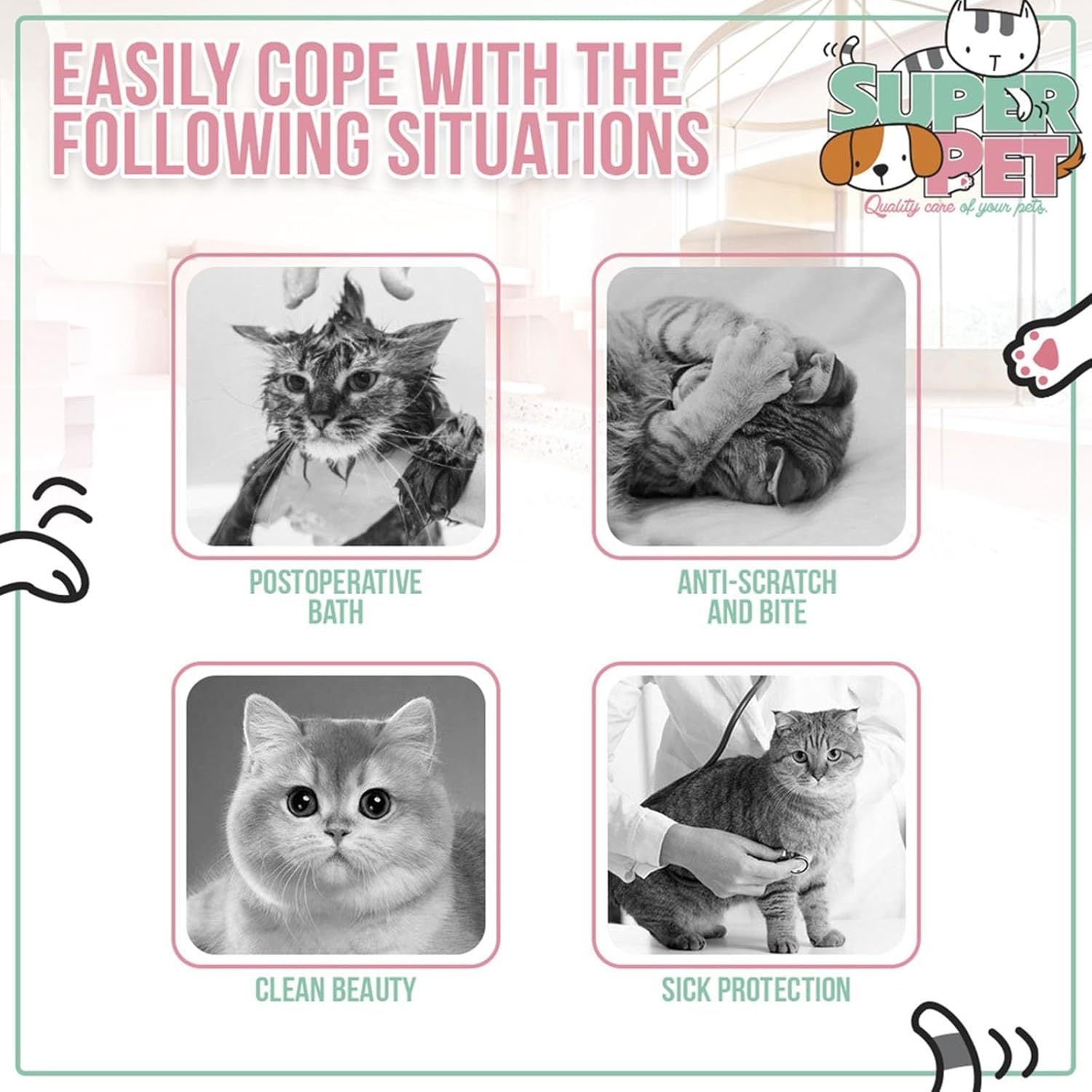 JMT-400714 Adorable Soft Cat Cone Collar with Bee Design for Comfort and Protection