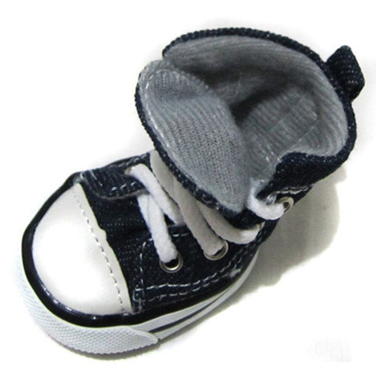 JMT-400842 Breathable and Comfortable Pet Cowboy Canvas Dog Shoes - Antiskid and Wear-Resistant Slippers
