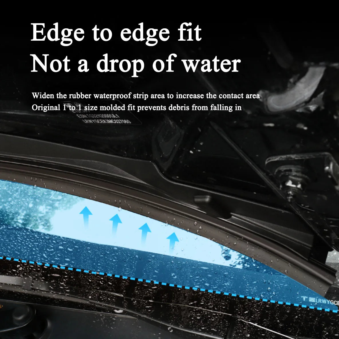 JMT-400842 Front Hood Rubber Waterproofing Retaining Strip Seal for Tesla Model Y/3 (2019-2022)