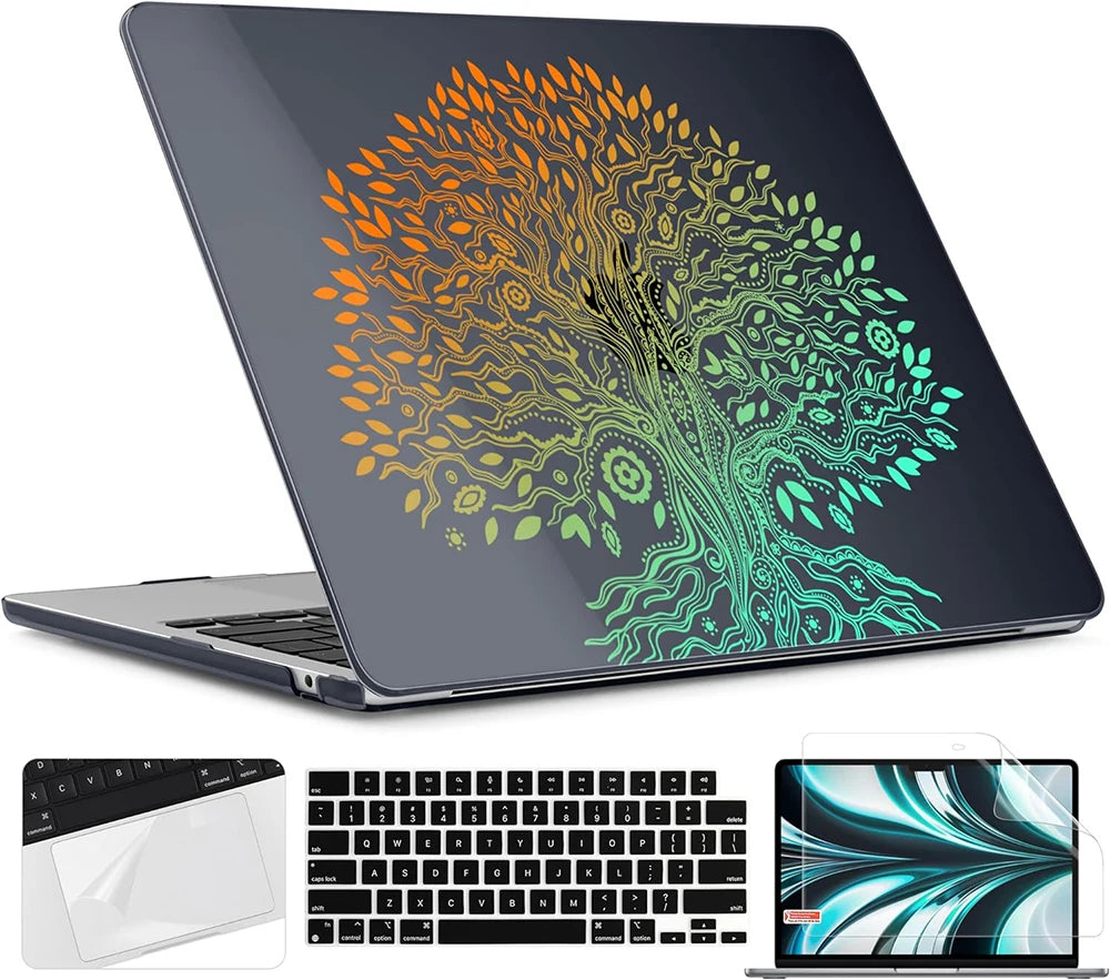 JMT-401034 Crystal Clear Transparent UV Printed Case for 15-Inch MacBook Air 2024 with M2 Chip