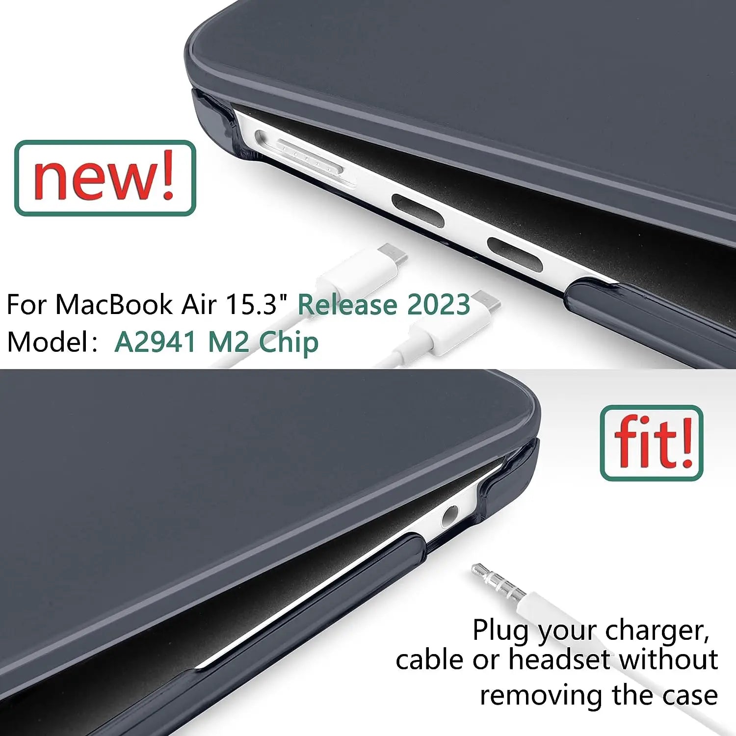 JMT-401034 Crystal Clear Transparent UV Printed Case for 15-Inch MacBook Air 2024 with M2 Chip
