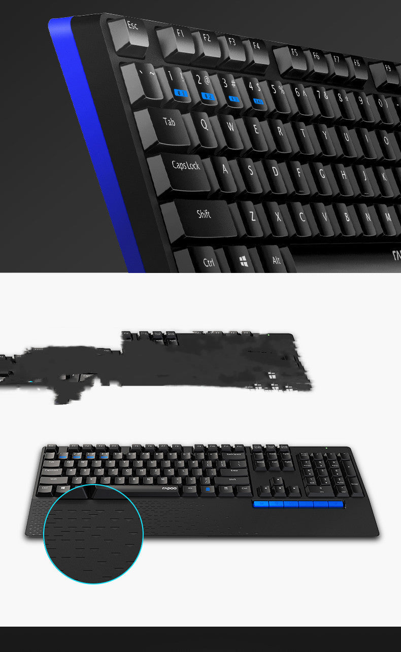 JMT-401034 Multi-mode Wireless Keyboard and Mouse Set for Home Office Use - Black