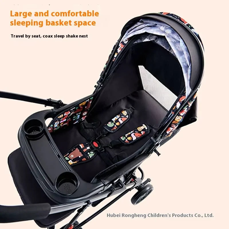 JMT-401354 Lightweight Classic Style Rocking Wheel Stroller Pram for Infants and Toddlers