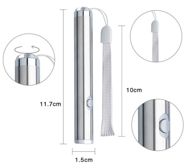 JMT-401354 Stainless Steel Laser Light and Cat Toy Stick