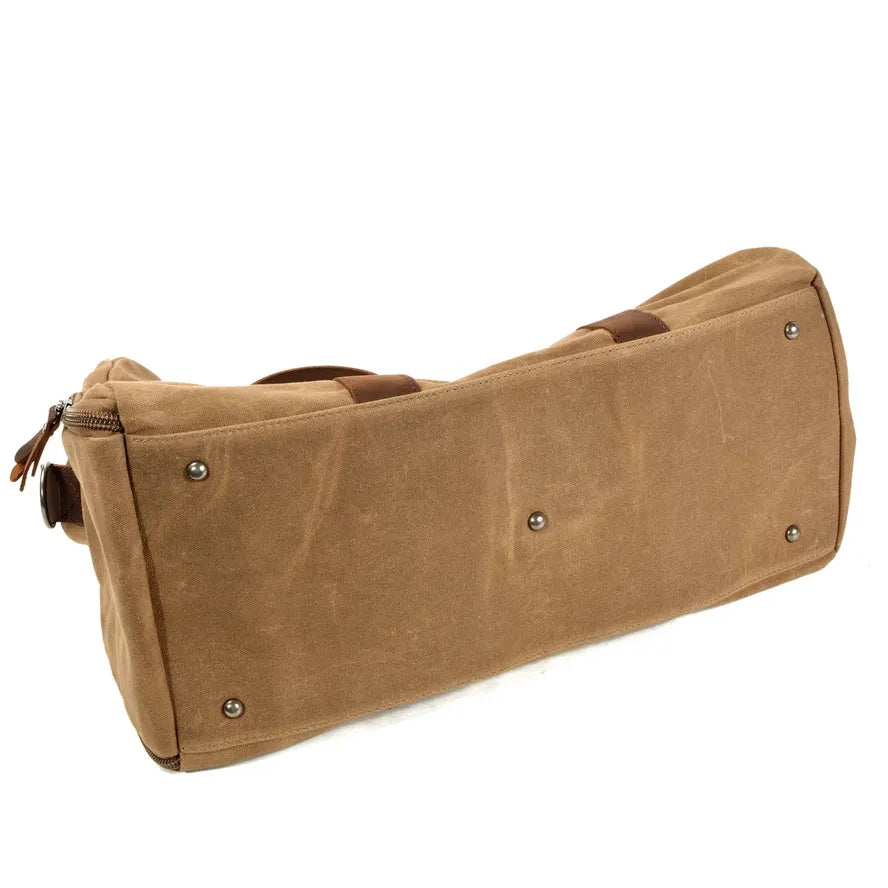 JMT-401610 Men's Large Capacity Batik Canvas Gym Bag with Cowhide Leather Accents for Travel and Training