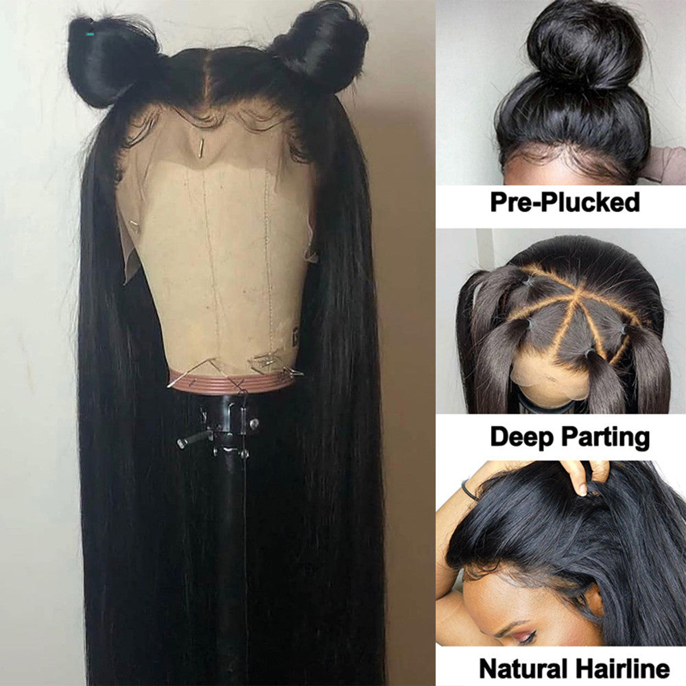 JMT-401738 Long Straight Wig with Split Scalp – High Temperature Silk, 70cm, Dyeable and Ironable